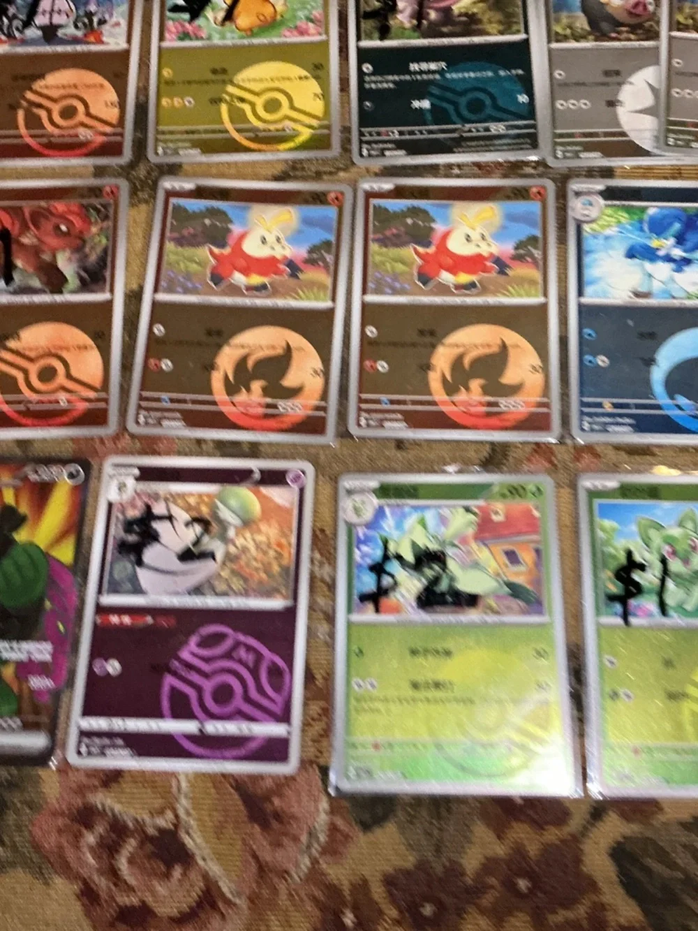 23 Chinese Pokemon holo and reverse holos pokeball symbol Rotary and Ex cards